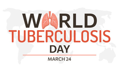 Fototapeta na wymiar World tuberculosis Day concept. Human lungs and Earth map isolated on white background. World pneumonia day. Examine and check your lungs. Medical information banner. Vector illustration in flat style