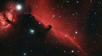 A real picture of the Horsehead nebula which is out of oxygen and hydrogen in the galaxy Milky Way...