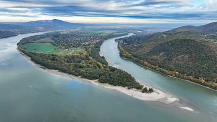 Fototapeta na wymiar aerial view of the river
