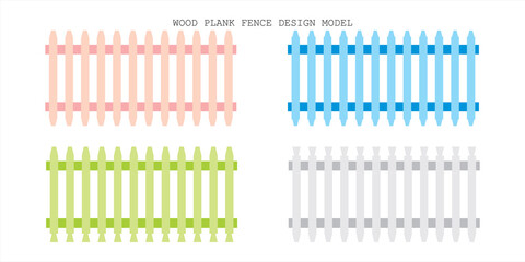 Wooden plank fence design model