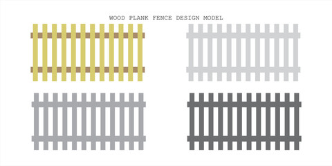 Wooden plank fence design model