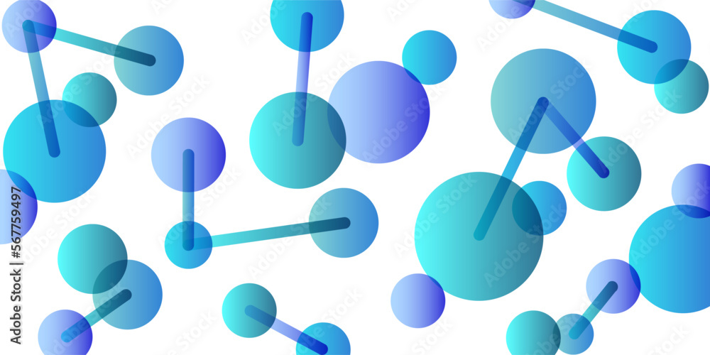 Poster abstract network and networking concept with blue spheres connected by lines