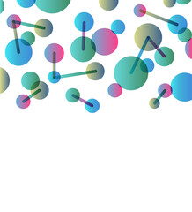 Abstract network and networking concept with colorful dots connected by lines. Modern design with copy space, vector illustration isolated on white background.