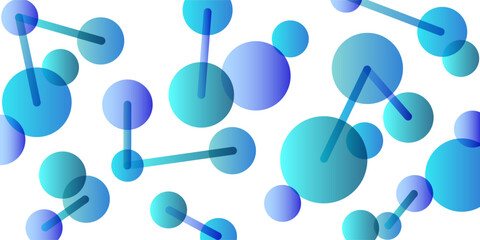 Abstract network and networking concept with blue spheres connected by lines