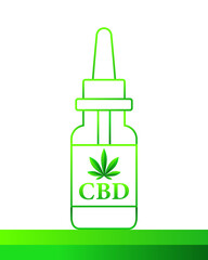 CBD oil, cannabis leaf