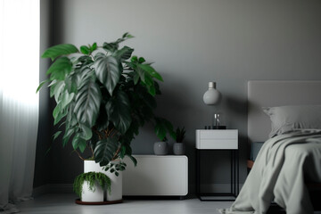 Miniminalist Clean and Modern Bedroom Generative by AI Technology