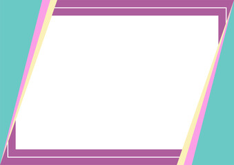 Violet, pink, green, yellow background color with stripe line shape. Suitable for social media post and web internet ads. Template layout. Frame, boarder for text, picture, advertisement. Empty space 