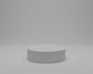white round podium in grey background. Studio Scene For Product ,minimal design,3D rendering