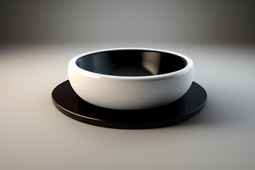 Pets bowl isolated in a empty grey background, Generate Ai