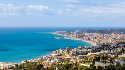 Aerial view of Fuengirola. Costa del Sol, Malaga province, Andalusia, Spain. - obrazy, fototapety, plakaty