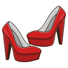 red high heel shoes. woman footwear