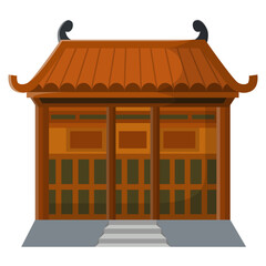 illustration of a traditional house. ancient temple building