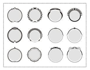 Tribal round frames collection, decorative design elements, circle ornaments, exclusive circular vector Photo Border