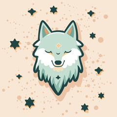 abstract, animal, art, background, badge, black, brand, business, cartoon, concept, coyote, design, dog, doodle, drawing, emblem, face, forest, graphic, head, howl, husky, icon, identity, illustration