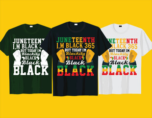 African American Black history month Juneteenth typography t shirt design vector