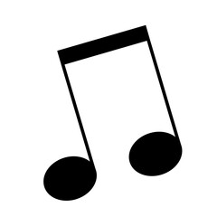 Music note icon isolated over white background. Musical vector icon for websites, musical apps and decoration purposes