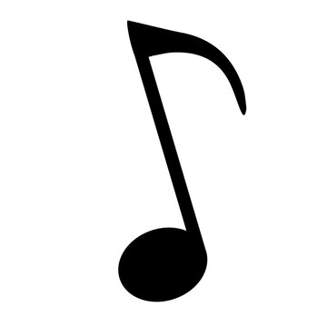 Music note icon isolated over white background. Musical vector icon for websites, musical apps and decoration purposes