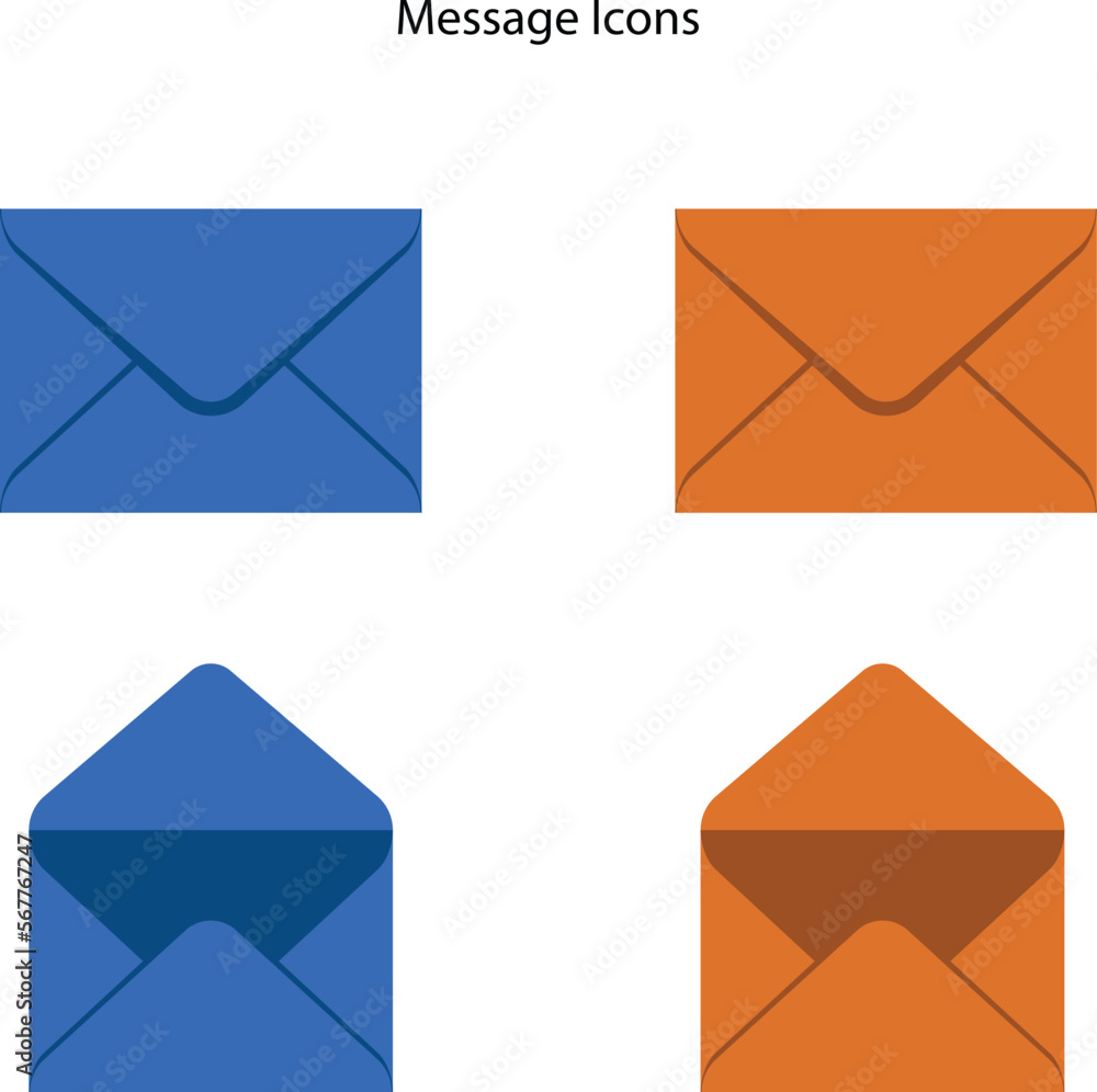 Poster email envelope icon. blue and orange message envelope line icon isolated on white background vector 