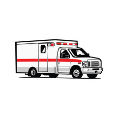 Ambulance vector side view isolated. Ambulance vector art illustration © bonky