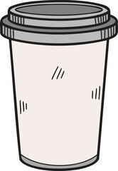Hand Drawn paper cup illustration in doodle style