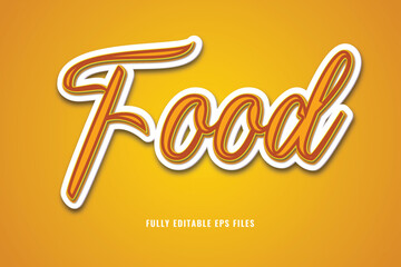 food 3d style editable text effect design