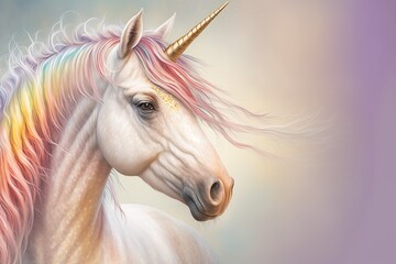 vector illustration,cute rainbow pegasus unicorn ,Rainbow colors Hair, fantasy magic unicorn,Generative ai