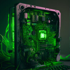 Fototapeta premium Green atmosphere computer.