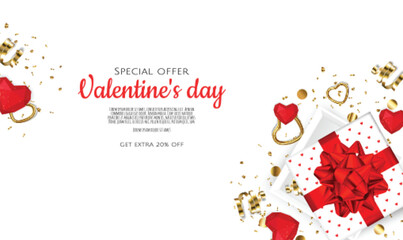 Valentine's day, February 14. Vector illustrations of love, heart, gift, champagne glasses, confetti sweets. Drawings for postcard, card, congratulations and poster.