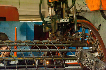 Welder machine on factory