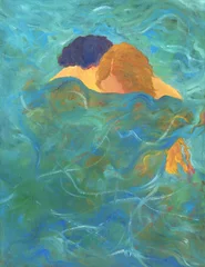 Outdoor-Kissen man and woman. oil painting. illustration © Anna Ismagilova