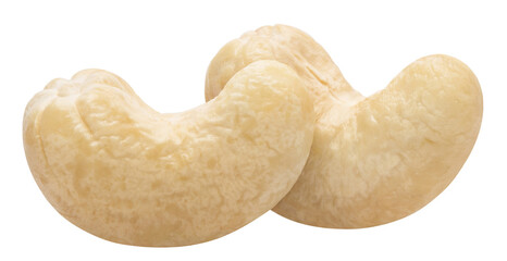 Two delicious cashew nuts cut out