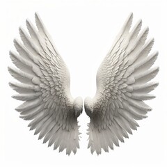 white angel wings on white background Generative AI