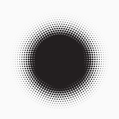 Dotted circular logo. circular concentric dots isolated on the white background. Halftone fabric design. Halftone circle dots texture. Vector design element for various purposes.	