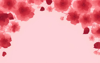 Red flowers Background, pastel color palette, 4k+