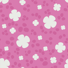 spring pattern in pink tones with flowers