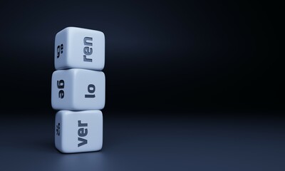 Würfel mit Text verloren