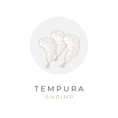 Japanese Ebi Furai Tempura Line Art Illustration Logo