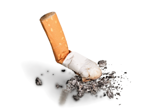 Extinguished used cigarette, Stop smoking concept