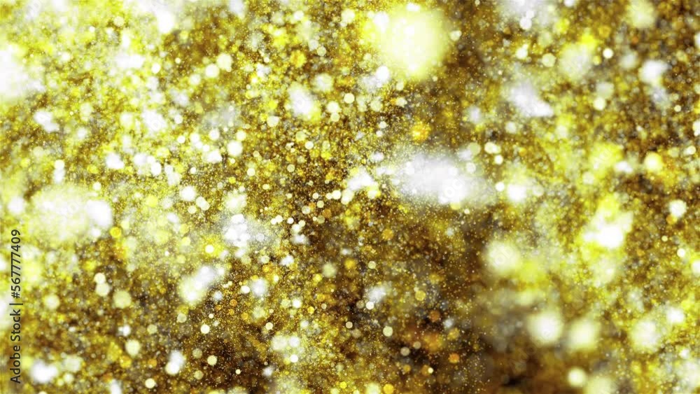 Poster gold embers particles. computer generated 3d render