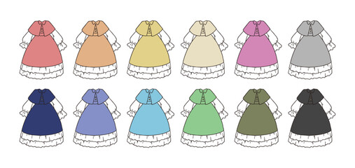 ワンピースのイラストセット