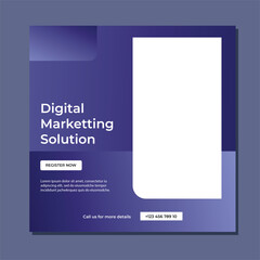 Editable minimal square banner template. Suitable for social media post and web internet ads. Vector illustration with photo college