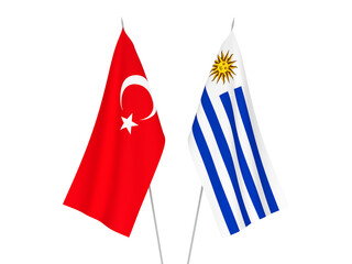 Oriental Republic of Uruguay and Turkey flags
