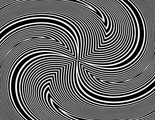  Line art optical .Wave design black and white. Digital image with a psychedelic stripes. Argent base for website, print, basis for banners, wallpapers, business cards, brochure, banner 