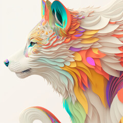 Colorfull abstract fox art