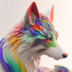 Colorfull abstract fox art