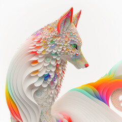 Colorfull abstract fox art