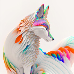 Colorfull abstract fox art