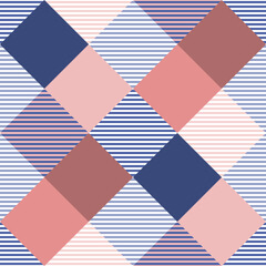 Seamless tartan plaid pattern in blue and pink tone.