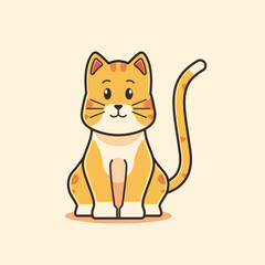 Cute sitting cat vector illustration. animal illustration. cat illustration