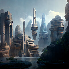 The aincent modern city and kindom view